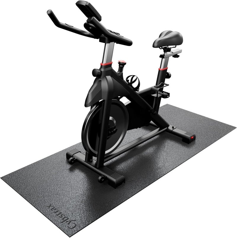 Cybstrax Treadmill Mat, Bike Trainer Mat for Stationary Spin Bike, 72" x 30" Non Slip Exercise Equipment Mat for Bike, Treadmill, Elliptical, Yoga - Workout Floor Protector for Carpet Or Hardwood - Image 1